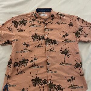 Free Planet Mens Hawaiian Shirt Salmon Color XXL
